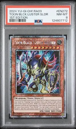 Toon Black Luster Soldier RA03-EN272 1st Ed Platinum Secret Rare Yugioh PSA 8 *A - Image 1
