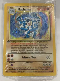 MACHAMP 1st Edition HOLO POKEMON CARD Base Set RARE 10/62 MINT FACTORY SEAL - Image 1