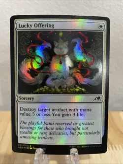 MTG Lucky Offering FOIL #027/302 Kamigawa: Neon Dynasty Common NEO NM/M - Image 1