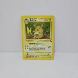 Pokemon TCG Raichu Fossil Holo Card 14/62 Unlimited Holo Rare - Image 1