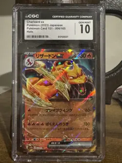 Pokemon Charizard ex 6 151 Expansion Pack Holo Rare Japanese CGC 10 Card - Image 2