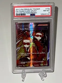 2017 Pokemon Premium Trainer XY Promo Team Flare Grunt #73a Full Art PSA 8 NM-MT - Image 1