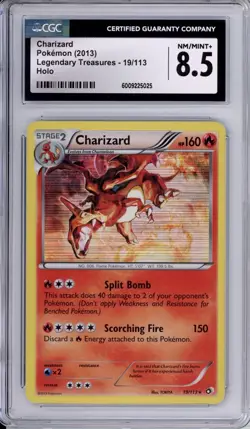 CGC 8.5 Charizard Pokemon Vintage Legendary Treasures Holo 19/113 - Image 1