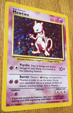 Pokemon Mewtwo Holo Rare 10/102 - 1999 Base Set Unlimited - AUTHENTIC WOTC - Image 1