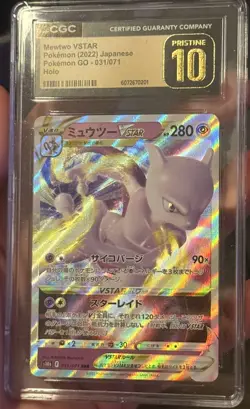 CGC PRISTINE 10 Mewtwo VSTAR 031/071 Pokemon GO Triple Rare Holo Pokemon Card JP - Image 1