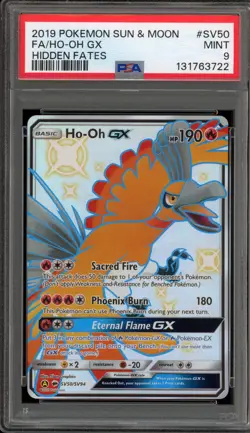 Pokemon Ho-Oh GX Hidden Fates Full Art #SV50 PSA 9 Mint - Image 1