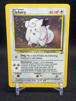 Clefairy (6/130) Holo Rare | Pokemon Base Set 2 | LP w/ Swirl - Image 1