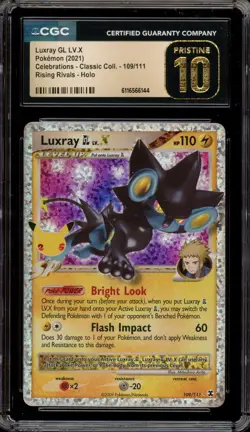 Pokemon Luxray GL LV.X Celebrations Classic Coll. Holo Rare #109 CGC 10 Pristine - Image 1