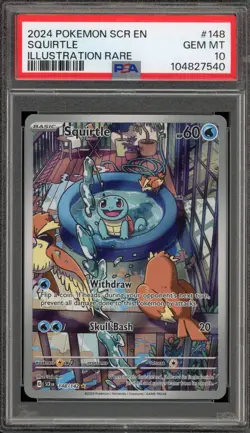 Pokemon Squirtle Stellar Crown Illustration Rare #148 PSA 10 Gem Mint - Image 1