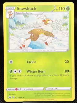 Pokemon Sawsbuck 012/198 Rare Chilling Reign Sword & Shield NM - Image 1
