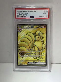 Ninetales EX 186/165 Mew EN 151 PSA 9 MINT Pokemon 2023 TCG - Image 1