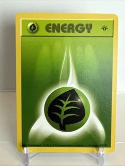 1999 Pokemon Base Set 1st Edition (Shadowless) #099/102 Grass Energy - Image 1