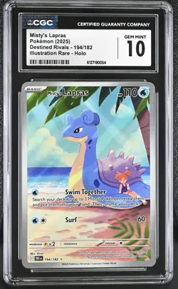 Pokemon English Misty's Lapras IR 194/182 2025 Destined Rivals CGC 10 not PSA - Image 1
