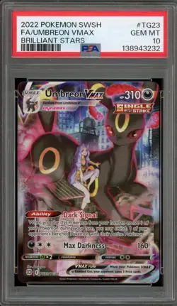 Pokemon Umbreon VMAX Brilliant Stars Trainer Gallery Full Art #TG23 PSA 10 - Image 1