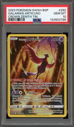 Pokemon Galarian Articuno Crown Zenith Tins Full Art Promo SWSH282 PSA 10 - Image 1