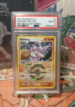 2004 Pokemon EX Fire Red & Leaf Green Nidoking Rev Holo #8 PSA 8 NM-MT - Image 1