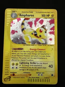 Pokemon TCG Ampharos Holo Rare Card 2/165 Expedition Base Set HP - Image 1