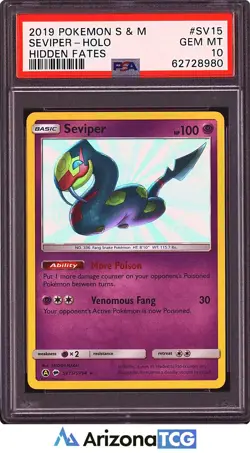 Pokemon 2019 Seviper SV15/SV94 Holo Hidden Fates GEM MINT PSA 10 - Image 1