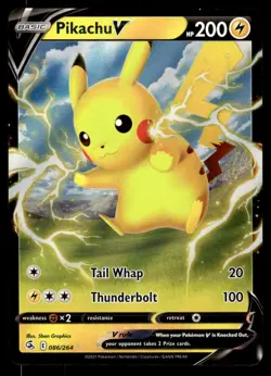 Pokemon TCG Fusion Strike #086/264 Pikachu V NM - Image 1