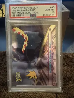 Pokemon Topps Card, The Fall of the Air-Ship PSA 10 Gem Mint, The Movie 2000 #40 - Image 1