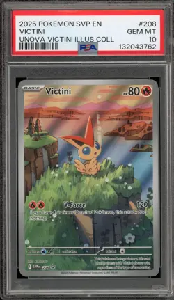 Pokemon Victini Unova Illustration Coll. Promo SVP EN 208 PSA 10 Gem Mint - Image 1