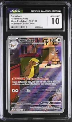 Gumshoos *CGC 10* Illustration Rare *Mega Evolution* #153 * Pokemon - Image 1
