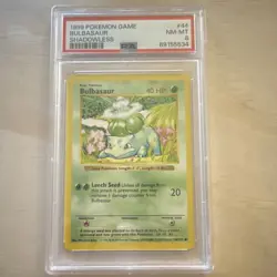 PSA 8 Bulbasaur 44/102 Base Set Shadowless Regular Pokemon TCG - Image 1