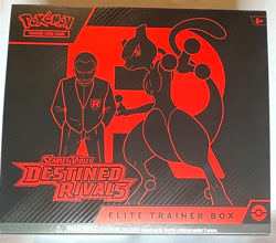 2025 Empty Destined Rivals ETB From Scarlet & Violet Set With MewTwo Sleeves - Image 1