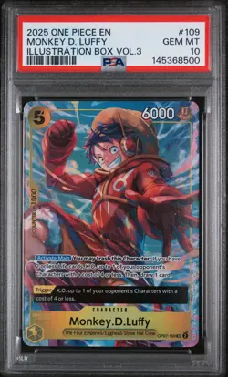 2025 ONE PIECE PROMOS ILLUSTRATION BOX VOL.3 #109 MONKEY D. LUFFY PSA 10 - Image 1