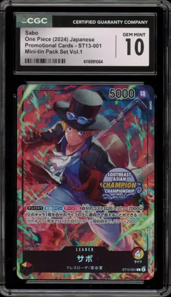 One Piece CCG Sabo Mini-tin Set Vol. 1 Japanese ST13-001 CGC 10 Gem Mint - Image 1