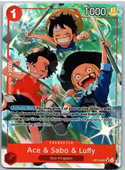 Ace & Sabo & Luffy (Alternate Art) OP13-007 Carrying On His Will One Piece NM - Image 1
