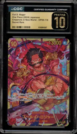 One Piece CCG Gol.D.Roger Emperors Japanese Secret Rare OP09-118 CGC 10 Pristine - Image 1