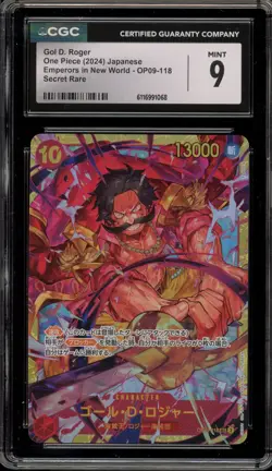 One Piece CCG Gol.D.Roger Emperors Japanese Secret Rare OP09-118 CGC 9 Mint - Image 1