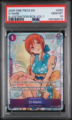 PSA 10 Gem Mint O-Nami 2025 One Piece Promos Illustration Box Vol. 1 #062 - Image 1