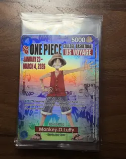 One Piece College Basketball US Voyage Monkey D. Luffy Holo Card - Image 1