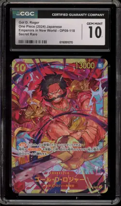 One Piece CCG Gol.D.Roger Emperors Japanese Secret Rare OP09-118 CGC 10 Gem Mint - Image 1
