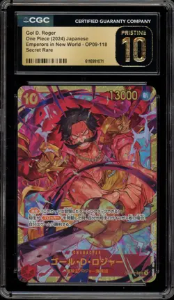 One Piece CCG Gol.D.Roger Emperors Japanese Secret Rare OP09-118 CGC 10 Pristine - Image 1