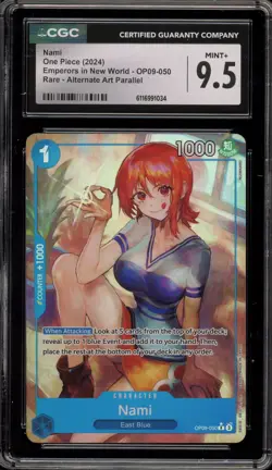 One Piece CCG Nami Emperors in the New World Alt Art Parallel OP09-050 CGC 9.5 - Image 1