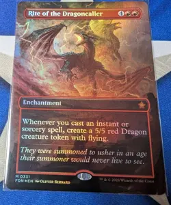 Rite Of The Dragoncaller Borderless FDN NM Foil MTG Foundations - Image 1