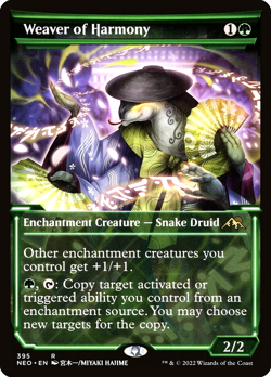 MTG Weaver of Harmony 395 Rare Foil Showcase Kamigawa Neon Dynasty - Image 1