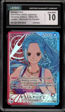 One Piece CCG Nefeltari Vivi Heroines Ed JPN Alt Art Parallel EB03-001 CGC 10 - Image 1