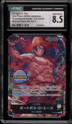 One Piece CCG Portgas.D.Ace Mini-Tin Pk. Set Vol.1 Japanese ST13-002 CGC 8.5 - Image 1