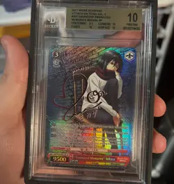 BGS10 Embraced Memories Mikasa Signature E052SP Attack On Titan Weiss Schwarz - Image 1