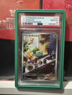 Pokemon TCG Bulbasaur Stellar Crown Illustration Card 143/142 PSA 10 - Image 1