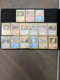 Vintage Pokemon Gym Heroes 15 Card Lot NM to Damaged No Holo Mixed Condition - Image 1