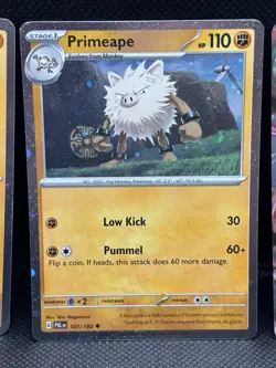 NM Annihilape Mankey Primeape EX SVP032 Cosmo Holo Black Star Promo Pokemon Card - Image 3