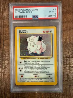 PSA 6 Clefairy 005/102 Base Set Holographic Pokemon Card - Image 1