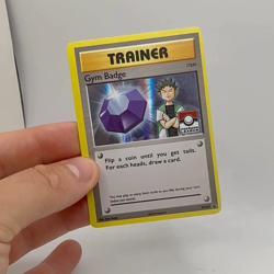 Pokemon Gym Badge Brock XY203 Holo Black Star Promo Trainer Card League LP - Image 2