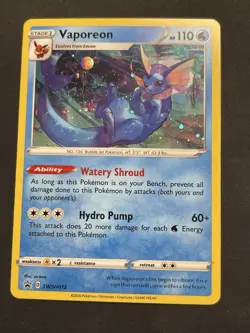 Vaporeon SWSH072 Black Star Promo - Cosmos Holo Pokemon Card NM - Image 1
