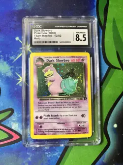 CGC 8.5 Dark Slowbro 2000 Team Rocket 12/82 Holo SWIRL Pokemon Card - Image 1